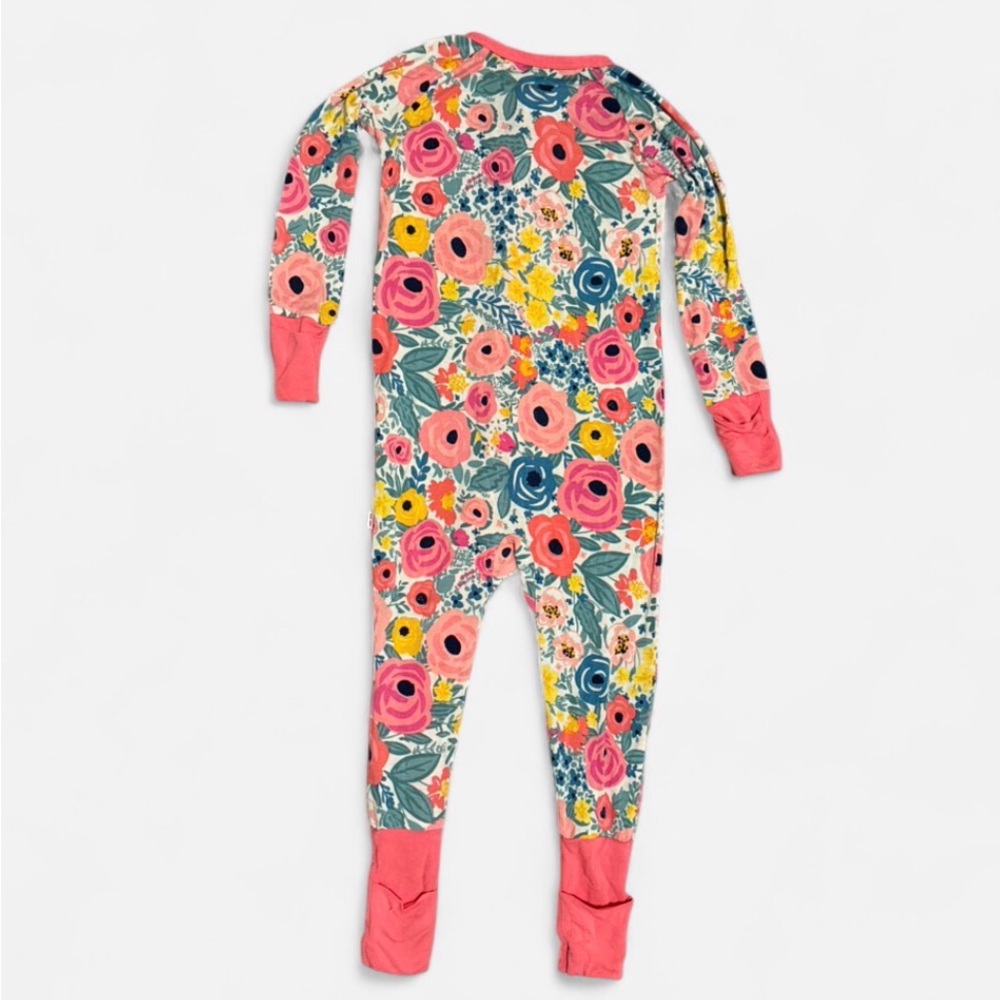 Little Sleepies Secret Garden Bamboo Zippy Pajamas 12-18M Floral - Picture 3 of 3